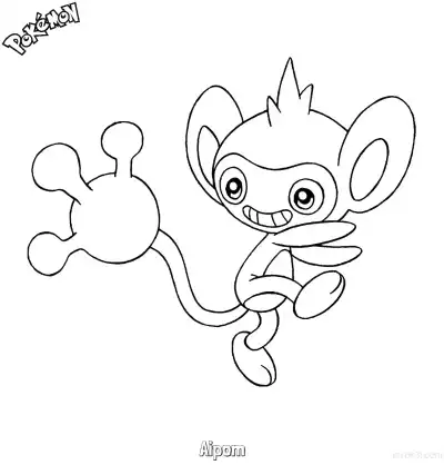 Free printable Aipom Coloring Page - Free Printable Pokemon Coloring Sheets coloring page