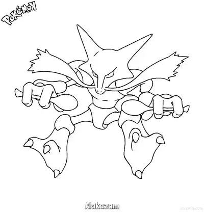 Free printable Alakazam Coloring Page - Free Printable Pokemon Coloring Sheets coloring page