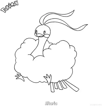 Free printable Altaria Coloring Page - Free Printable Pokemon Coloring Sheets coloring page