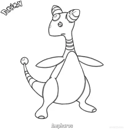 Free printable Ampharos Coloring Page - Free Printable Pokemon Coloring Sheets coloring page
