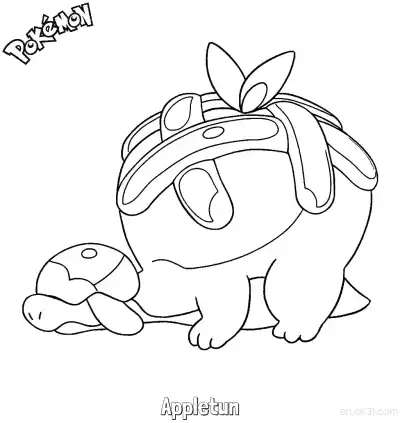 Free printable Appletun Coloring Page - Free Printable Pokemon Coloring Sheets coloring page