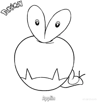 Free printable Applin2 Coloring Page - Free Printable Pokemon Coloring Sheets coloring page