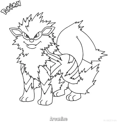 Free printable Arcanine Coloring Page - Free Printable Pokemon Coloring Sheets coloring page