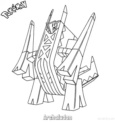 Free printable Archaludon Coloring Page - Free Printable Pokemon Coloring Sheets coloring page