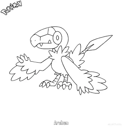 Free printable Archen Coloring Page - Free Printable Pokemon Coloring Sheets coloring page
