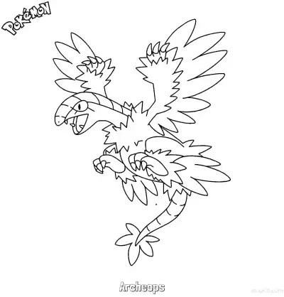 Free printable Archeops Coloring Page - Free Printable Pokemon Coloring Sheets coloring page