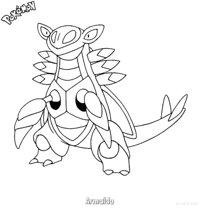 Free printable Armaldo Coloring Page - Free Printable Pokemon Coloring Sheets coloring page