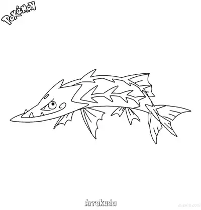 Free printable Arrokuda Coloring Page - Free Printable Pokemon Coloring Sheets coloring page