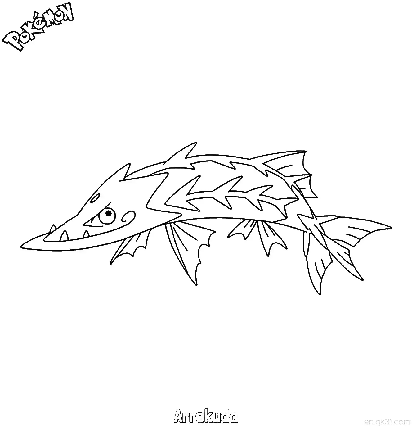 Arrokuda Coloring Page - Free Printable Pokemon Coloring Sheets – Free Printable Coloring Page for Kids and Adults