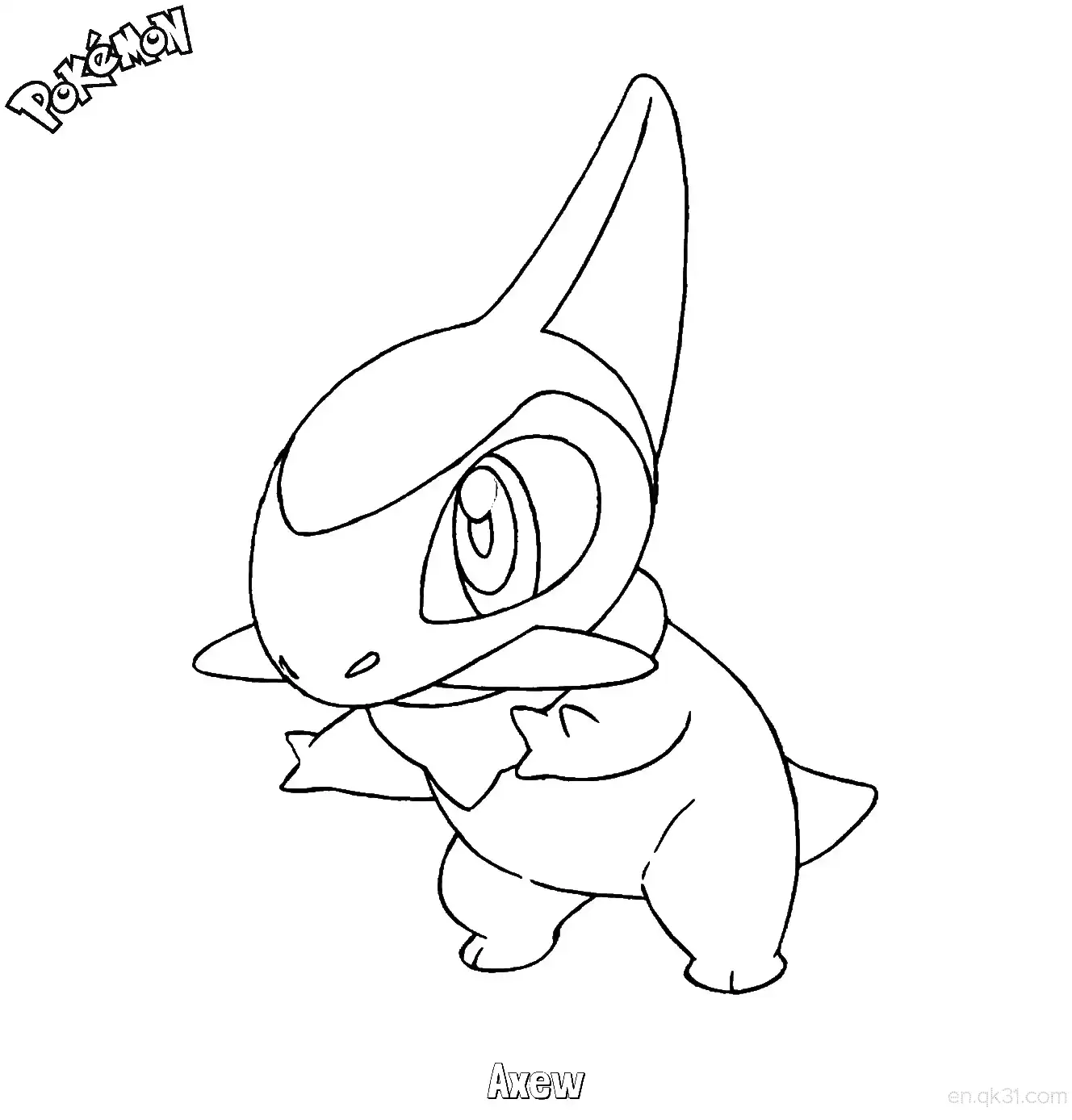 Axew Coloring Page - Free Printable Pokemon Coloring Sheets – Free Printable Coloring Page for Kids and Adults