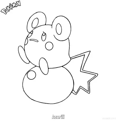 Free printable Azurill Coloring Page - Free Printable Pokemon Coloring Sheets coloring page