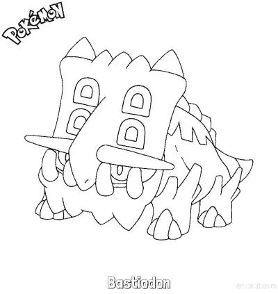 Free printable Bastiodon Coloring Page - Free Printable Pokemon Coloring Sheets coloring page
