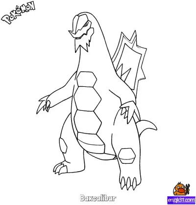 Free printable Baxcalibur Coloring Page - Free Printable Pokemon Coloring Sheets coloring page