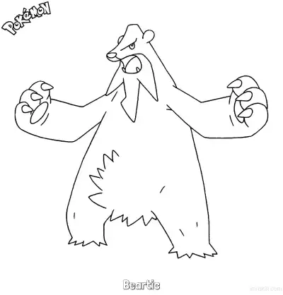 Free printable Beartic Coloring Page - Free Printable Pokemon Coloring Sheets coloring page