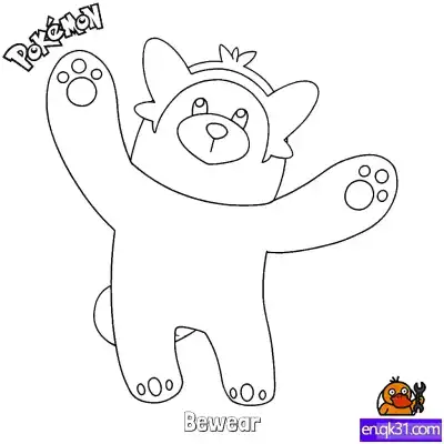 Free printable Bewear Coloring Page - Free Printable Pokemon Coloring Sheets coloring page