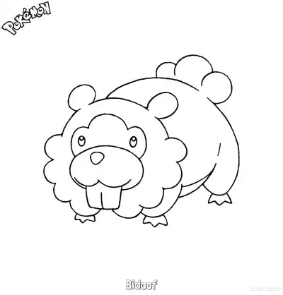 Free printable Bidoof Coloring Page - Free Printable Pokemon Coloring Sheets coloring page