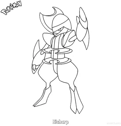 Free printable Bisharp Coloring Page - Free Printable Pokemon Coloring Sheets coloring page
