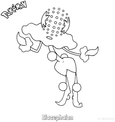 Free printable Blacephalon Coloring Page - Free Printable Pokemon Coloring Sheets coloring page