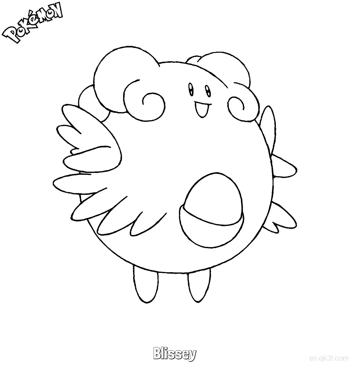 Blissey Coloring Page - Free Printable Pokemon Coloring Sheets – Free Printable Coloring Page for Kids and Adults