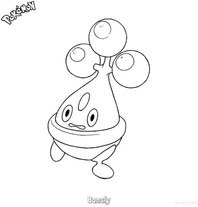 Free printable Bonsly Coloring Page - Free Printable Pokemon Coloring Sheets coloring page