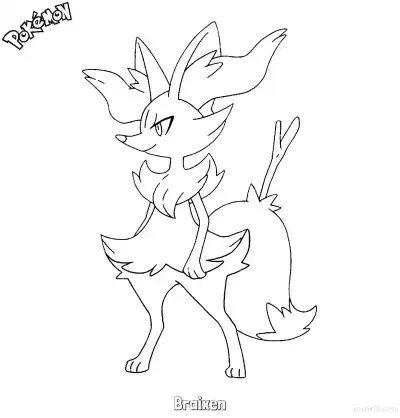 Free printable Braixen Coloring Page - Free Printable Pokemon Coloring Sheets coloring page