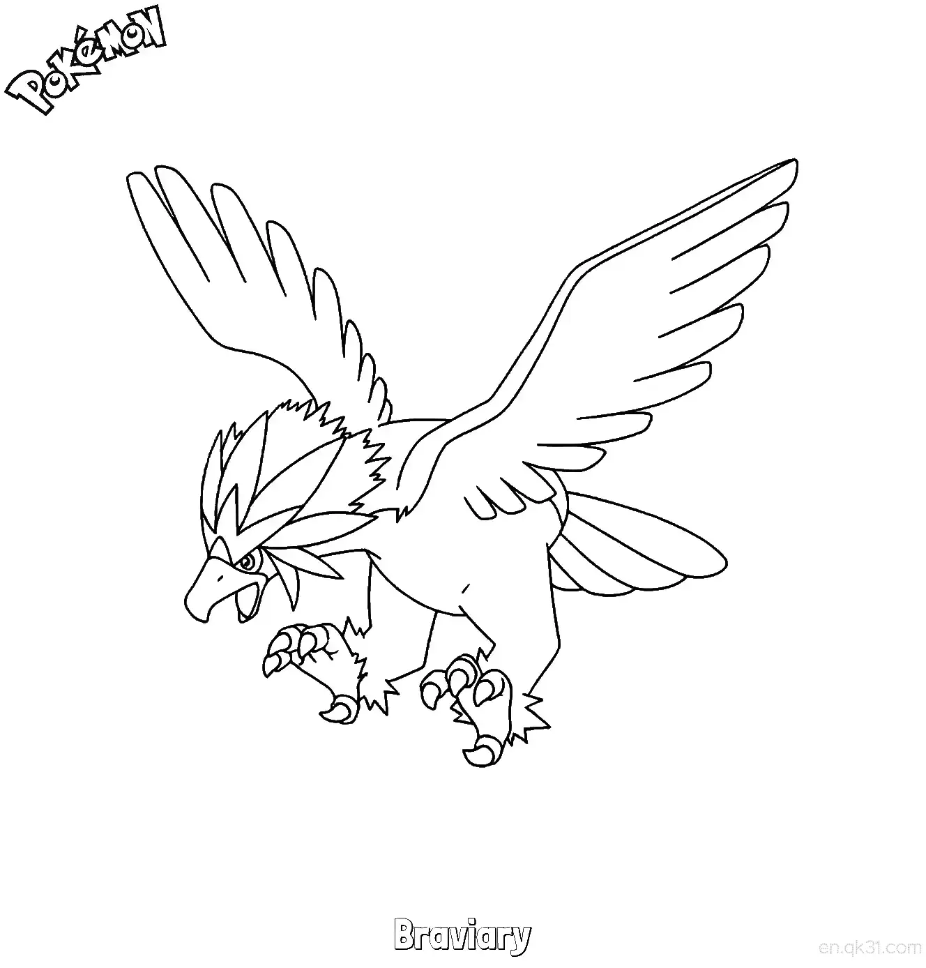 Braviary Coloring Page - Free Printable Pokemon Coloring Sheets – Free Printable Coloring Page for Kids and Adults