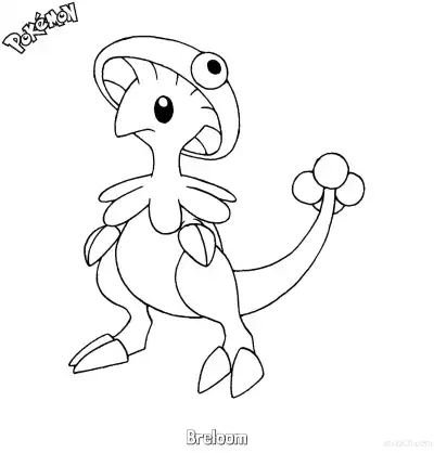 Free printable Breloom Coloring Page - Free Printable Pokemon Coloring Sheets coloring page