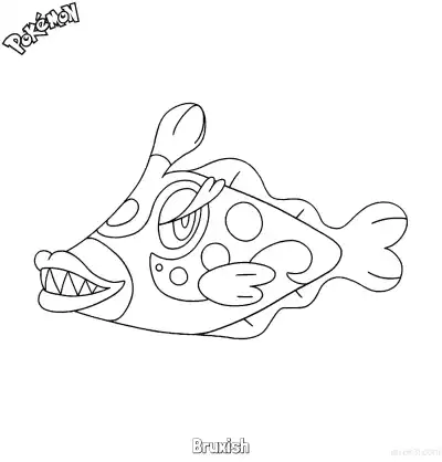 Free printable Bruxish Coloring Page - Free Printable Pokemon Coloring Sheets coloring page