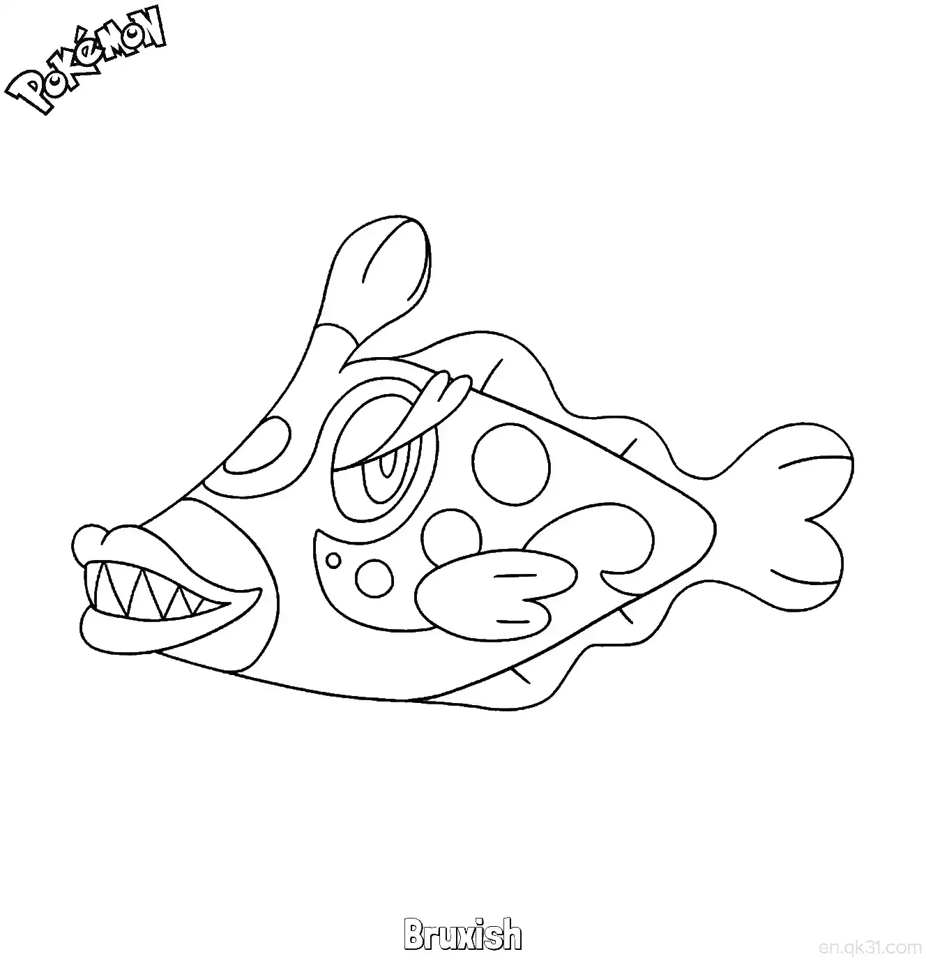 Bruxish Coloring Page - Free Printable Pokemon Coloring Sheets – Free Printable Coloring Page for Kids and Adults