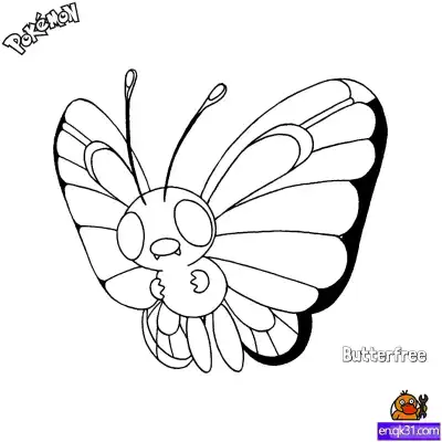 Free printable Butterfree Coloring Page - Free Printable Pokemon Coloring Sheets coloring page