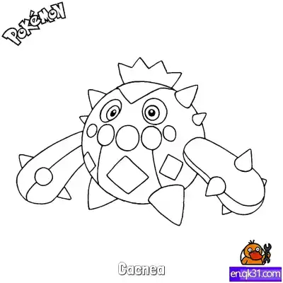 Free printable Cacnea Coloring Page - Free Printable Pokemon Coloring Sheets coloring page