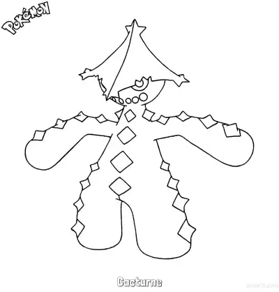 Free printable Cacturne Coloring Page - Free Printable Pokemon Coloring Sheets coloring page