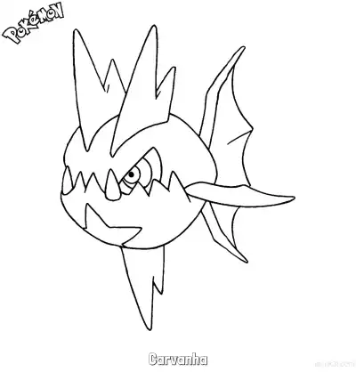 Free printable Carvanha Coloring Page - Free Printable Pokemon Coloring Sheets coloring page