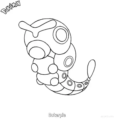 Free printable Caterpie Coloring Page - Free Printable Pokemon Coloring Sheets coloring page