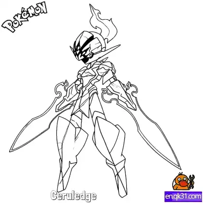Free printable Ceruledge Coloring Page - Free Printable Pokemon Coloring Sheets coloring page