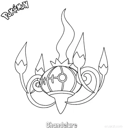 Free printable Chandelure Coloring Page - Free Printable Pokemon Coloring Sheets coloring page