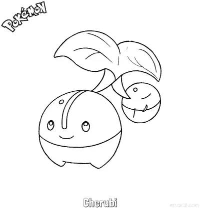 Free printable Cherubi Coloring Page - Free Printable Pokemon Coloring Sheets coloring page