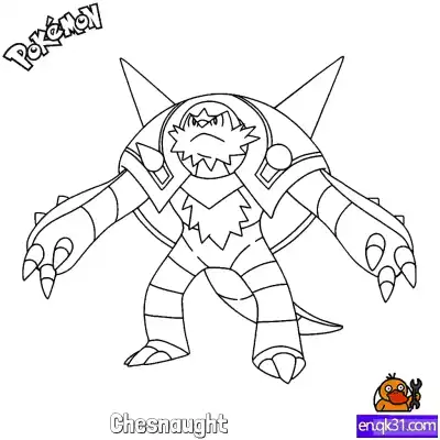 Free printable Chesnaught Coloring Page - Free Printable Pokemon Coloring Sheets coloring page
