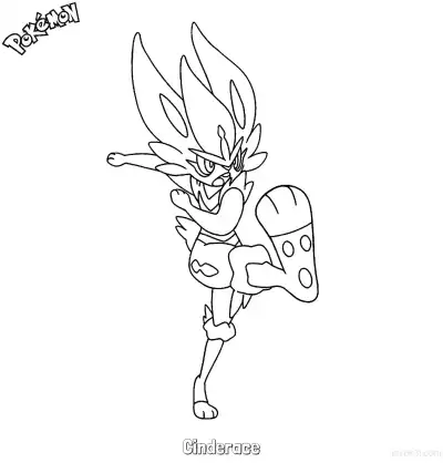 Free printable Cinderace Coloring Page - Free Printable Pokemon Coloring Sheets coloring page