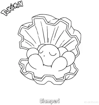 Free printable Clamperl Coloring Page - Free Printable Pokemon Coloring Sheets coloring page