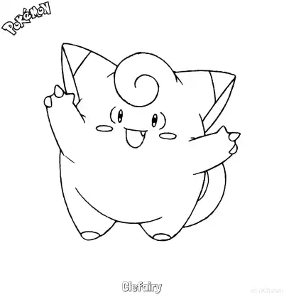 Free printable Clefairy Coloring Page - Free Printable Pokemon Coloring Sheets coloring page
