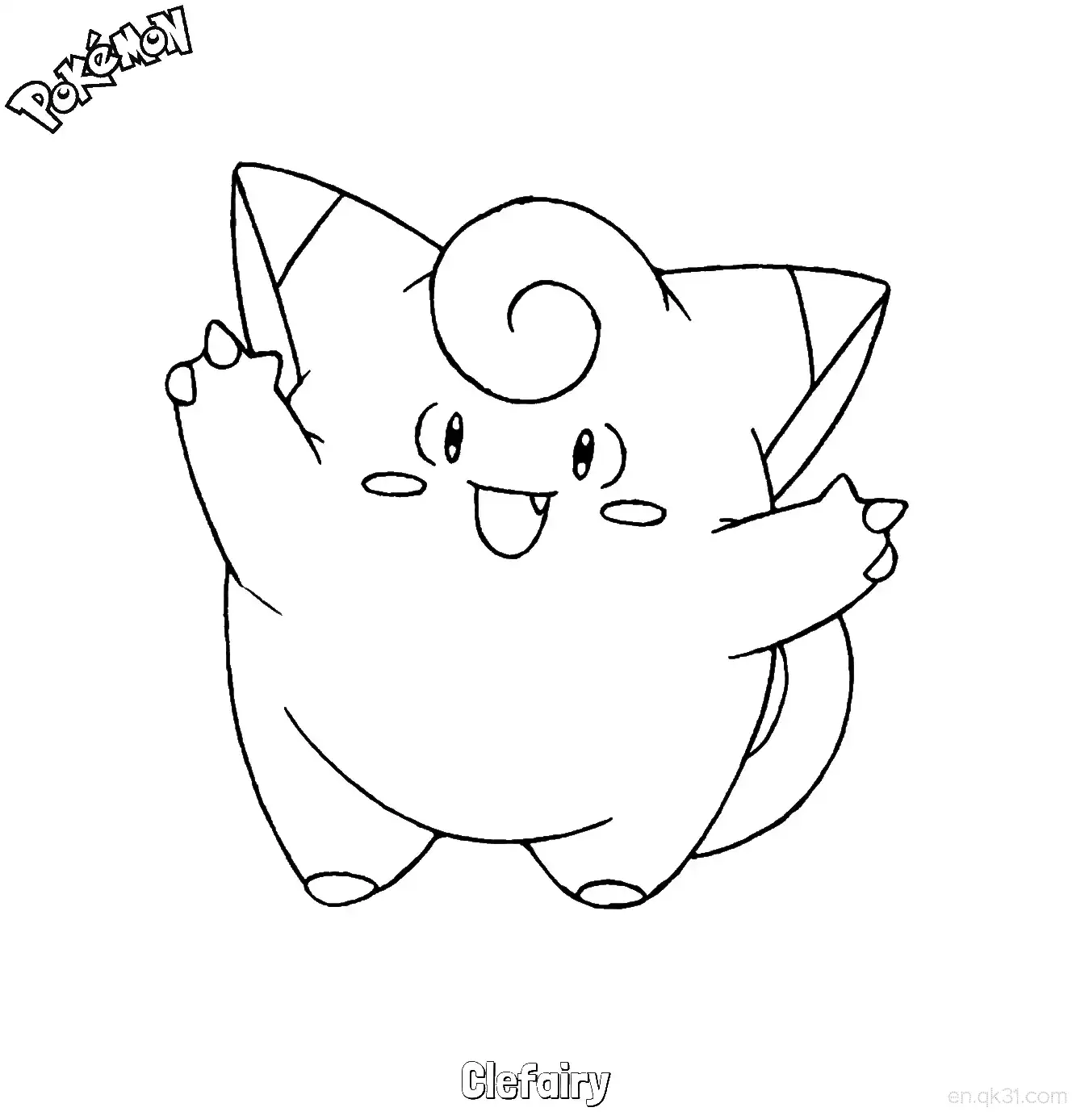 Clefairy Coloring Page - Free Printable Pokemon Coloring Sheets – Free Printable Coloring Page for Kids and Adults