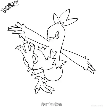 Free printable Combusken Coloring Page - Free Printable Pokemon Coloring Sheets coloring page