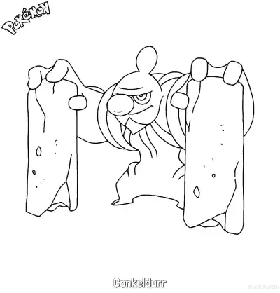 Free printable Conkeldurr Coloring Page - Free Printable Pokemon Coloring Sheets coloring page