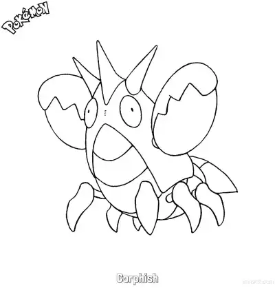 Free printable Corphish Coloring Page - Free Printable Pokemon Coloring Sheets coloring page