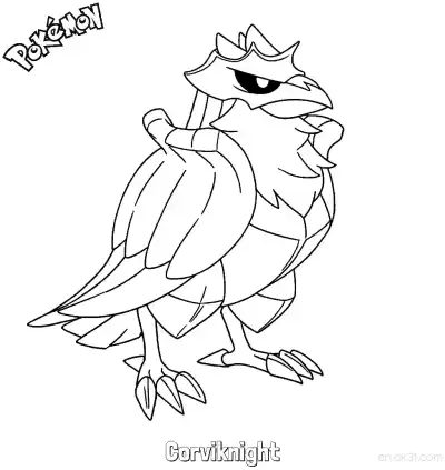 Free printable Corviknight Coloring Page - Free Printable Pokemon Coloring Sheets coloring page