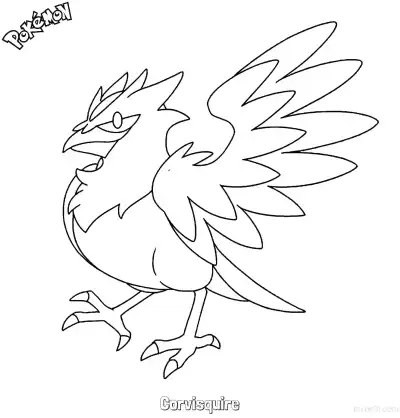 Free printable Corvisquire Coloring Page - Free Printable Pokemon Coloring Sheets coloring page