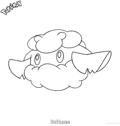 Free printable Cottonee Coloring Page - Free Printable Pokemon Coloring Sheets coloring page