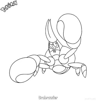 Free printable Crabrawler Coloring Page - Free Printable Pokemon Coloring Sheets coloring page