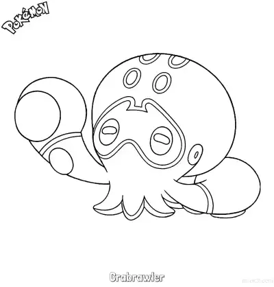 Free printable Crabrawler2 Coloring Page - Free Printable Pokemon Coloring Sheets coloring page